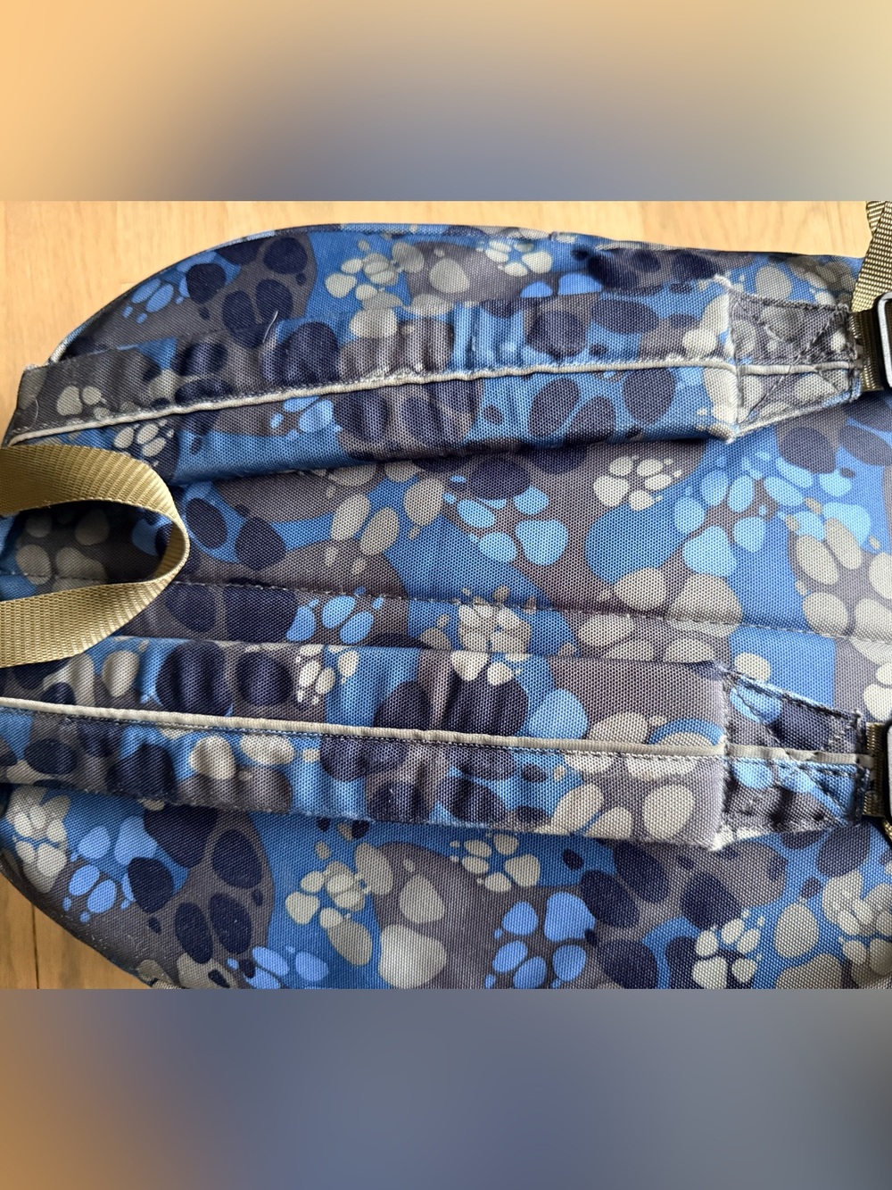 L.L.Bean Kids Backpack Blue Paw Print - Picture 8 of 8